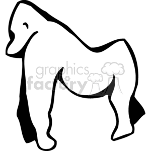 A simple black and white clipart image of a gorilla standing on all fours. The illustration style is minimalistic, with basic lines and shapes outlining the gorilla's form.