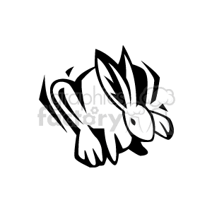 The image is a black and white clipart of a stylized rabbit or bunny. This illustration is simple and suitable for various uses related to Easter, animals, or spring-themed projects.