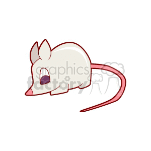 The clipart image shows a simple cartoon illustration of a rodent, possibly a mouse, characterized by a compact body, a pointed snout, rounded ears, and a long, thin tail.