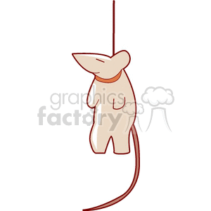 Cartoon Mouse Hanging by Tail