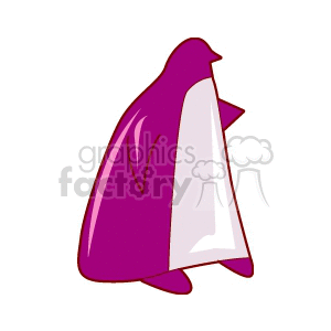 Stylized Purple Penguin - Cartoon Bird