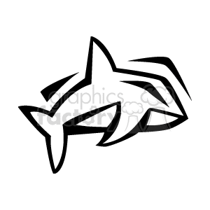 The clipart image depicts an abstract, stylized representation of a whale. It is a simple black and white drawing, focusing on the outline and basic features of a whale.