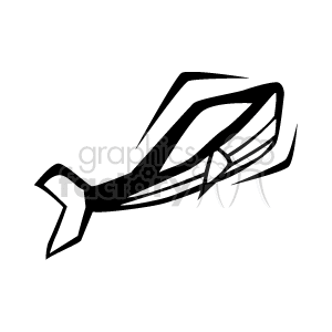 The image depicts a stylized outline of a whale. It is a simple, black-and-white clipart representation, capturing the essence of a whale in a minimalistic and abstract design.