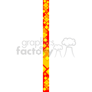 This is an abstract clipart image featuring a fiery design with a combination of red and yellow colors. The pattern has crisscrossing and overlapping lines, creating a dynamic and energetic look. It's a decorative border or frame with a vibrant, flame-like effect. This kind of design might be used as a border or frame element in graphic design projects to add visual interest or to convey a sense of intensity or motion.