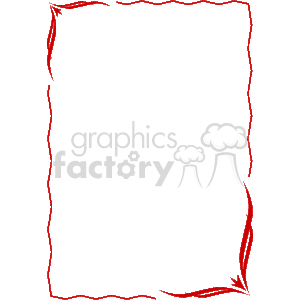 The image shows a decorative border or frame with an irregular, wavy outline and several pointed accents along its edges. The design is quite stylized and could be used to frame text or images in a unique way. The color of the border in the image is red, and it has a transparent background, making it adaptable for use in various design projects.