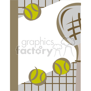 Tennis with Racket, Balls, and Net