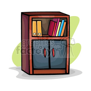 Bookshelf with Books and Binders