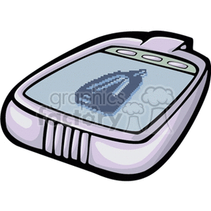 A clipart image of an old-fashioned mobile device with a simple pixelated display.