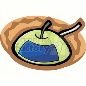 Clipart image of a whimsical computer mouse, that looks like the top part of an apple