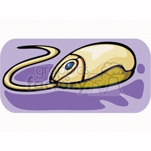 Clipart image of a computer mouse with a purple background.