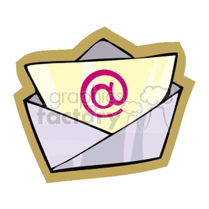 Email Icon - Open Envelope with At Symbol