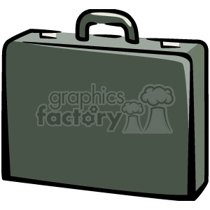 Clipart image of a dark gray briefcase with a handle, typically used for carrying documents or laptop.