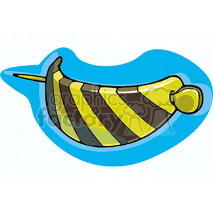 Colorful clipart of a yellow and black barrette , which is used to clip in hair 