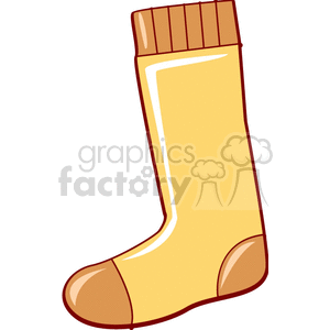 Yellow Sock with Brown Accents