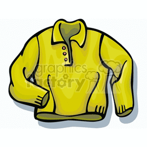 A clipart image of a yellow sweater with button details.