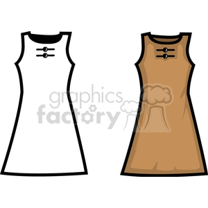 Sleeveless Dresses - White and Brown Designs