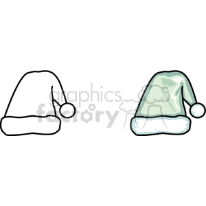 Santa Hat - Black and White and Green Variations