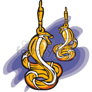 Gold cobra earrings 