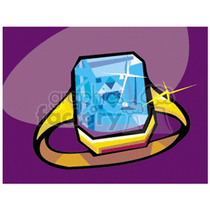 Gold Ring with Blue Gemstone