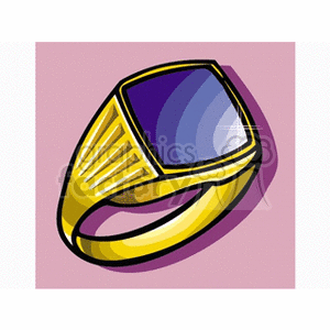 Gold Ring with Blue Gemstone