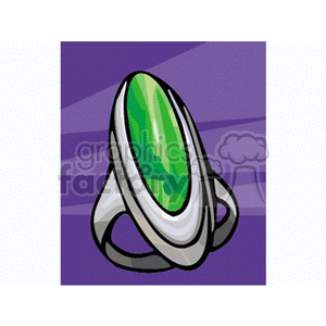 Silver Ring with Green Gemstone