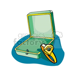 Gold Ring and Jewelry Box