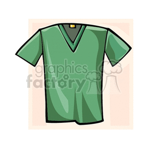 A clipart image of a green V-neck shirt.