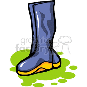 Rain Boot Illustration in Puddle