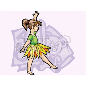 Cartoon girl ballerina 