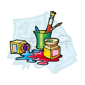 Art Supplies and Paint Spill