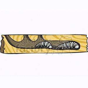 Clipart image of worms in a tunnel within dirt, showcasing their underground habitat.