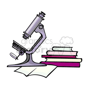 Microscope and Books for Education