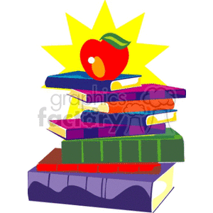 Stack of Books with Apple - Education