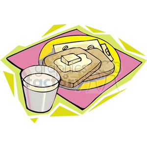 Breakfast with Toast and Milk