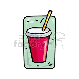 Colorful Soda Cup with Straw