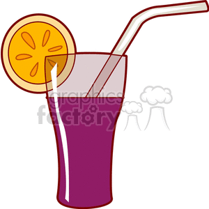 Purple Cocktail with Orange Slice