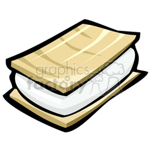 Clipart image of an ice cream sandwich with two wafers and ice cream in the middle.