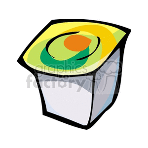 Colorful yogurt container clipart image.