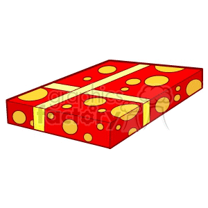 Festive Red Gift Box with Polka Dots for Christmas