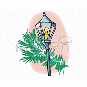 Christmas Lantern and Evergreen