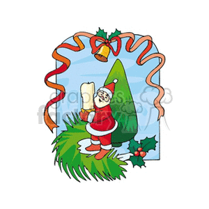 Santa Claus with Candle and Christmas Decorations