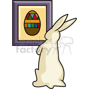 Bunny with Framed Easter Egg Art