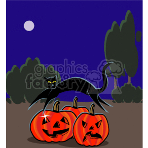   The image is a Halloween-themed clipart featuring two jack-o