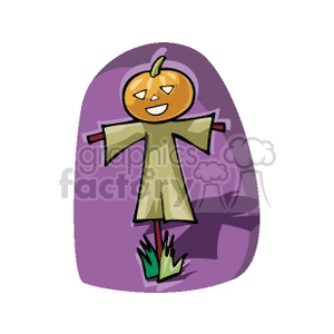 Halloween Scarecrow with Pumpkin Head