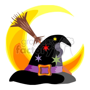 Halloween Witch Hat and Broom