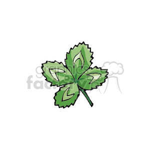A Light Green Four Leaf Clover with Jagged Edges