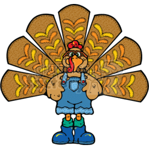 Royalty Free Turkey wearing overalls 145596 vector clip 