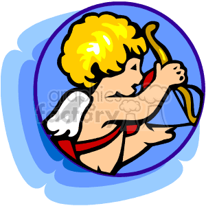   The image is a clipart illustration of a cartoon-style angel or cupid, commonly associated with love and Valentine