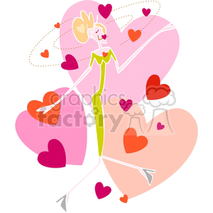 Whimsical Valentine's Day Girl with Hearts