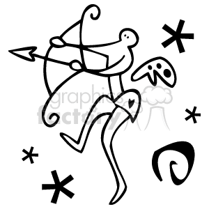   The clipart image features a stylized representation of Cupid, the Roman god often associated with Valentine